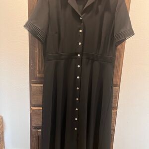 Elegant Black Button-Up Dress